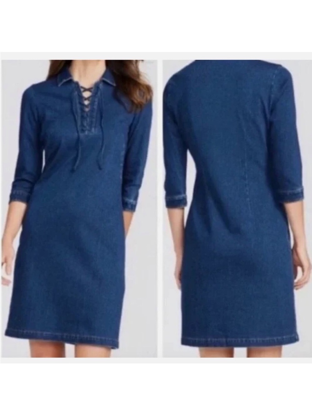 J McLaughlin Medora Stretch Lace-up Denim Dress